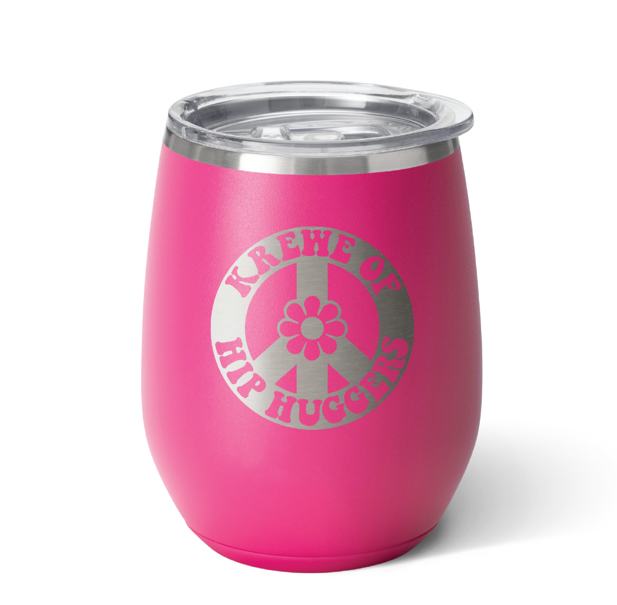 Swig Brand Etched 14 oz Wine Glass