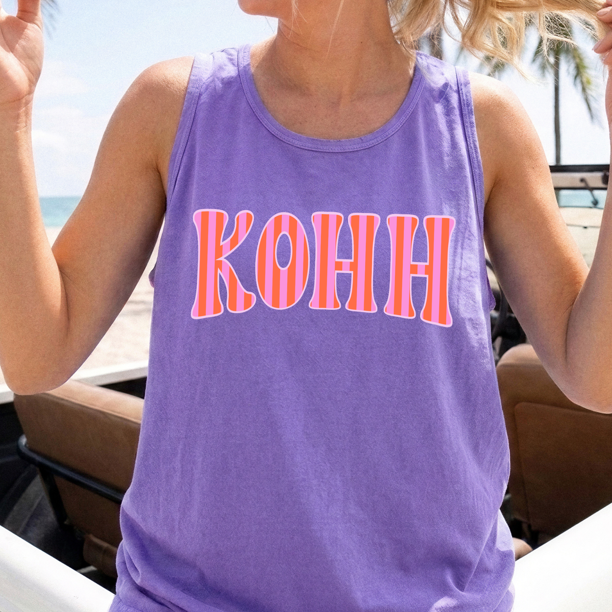 KOHH Tank Top - Coral Text (Pre-Sale)