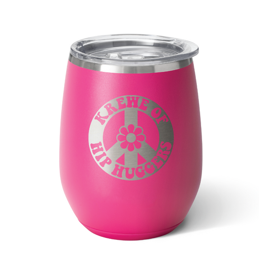 Swig Brand Etched 14 oz Wine Glass